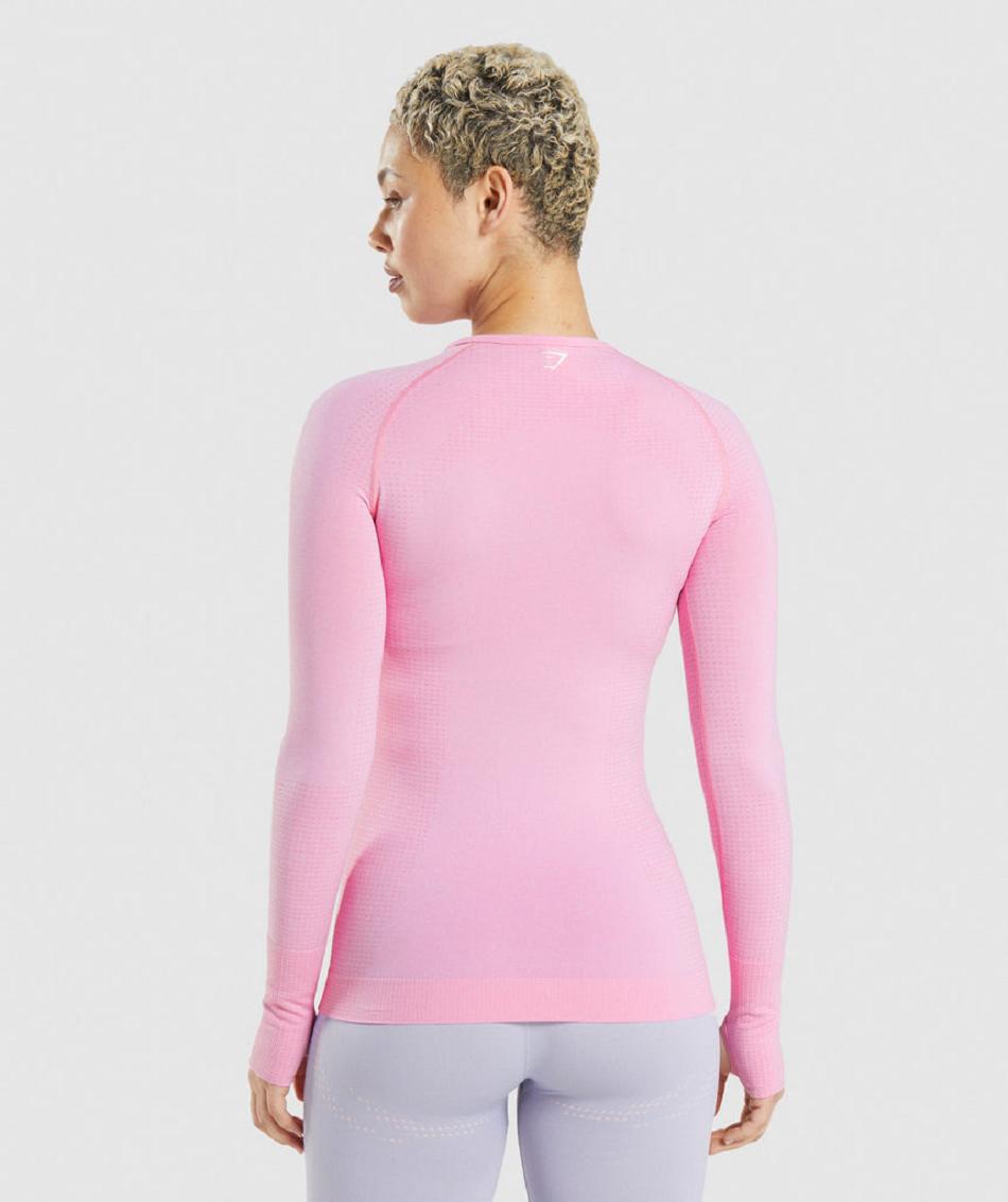 Long Sleeve Gymshark Vital Seamless 2.0 Mujer Rosas | CO 2283EBC